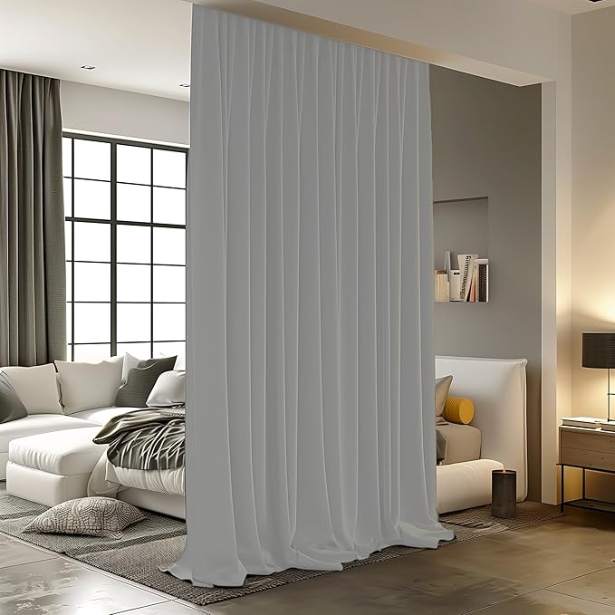 Room Divider Curtains for Ceiling Track Rod, 12.5 ft Wide x 7 ft Tall, 1 Panel by RoomDarkning