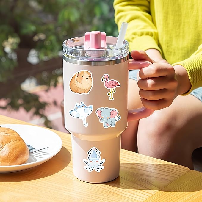 Animal Stickers 100PCS, Water Bottle Stickers for Teens/Kids, Kawaii Cartoon Stickers for Skateboard Laptop