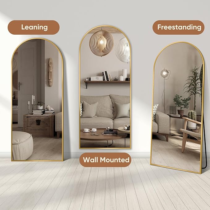 58"x18" Full Length Mirror, Arched Full Body Mirror, Standing Hanging or - Image 5