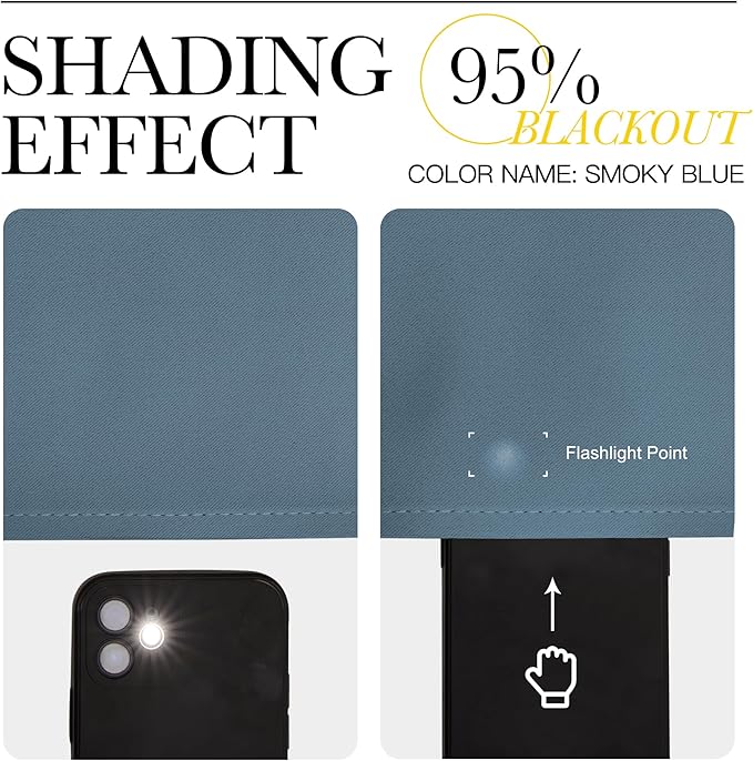 NICETOWN Window Curtains Blackout Drapes, Smoky Blue, 1 Pair, 52 by 84-Inch - Image 4