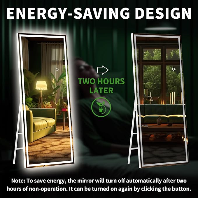 Hasipu Full Length Mirror with Lights, Full Body Dressing Hanging Mounted Mirror - Image 6
