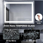 DUMOS 20.1"x28.1" LED Bathroom Mirror, Smart Anti-Fog Bathroom Vanity Mirror - Image 7