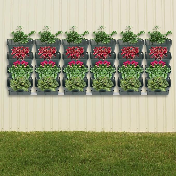 24 Pack Hanging Vertical Wall Planter, 12.99inch Wall Mounted Planter - Image 3