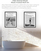 iHery Premium Natural Black OAK Wood 16x20in Trendy Framed Wall Art, Retro - Image 5