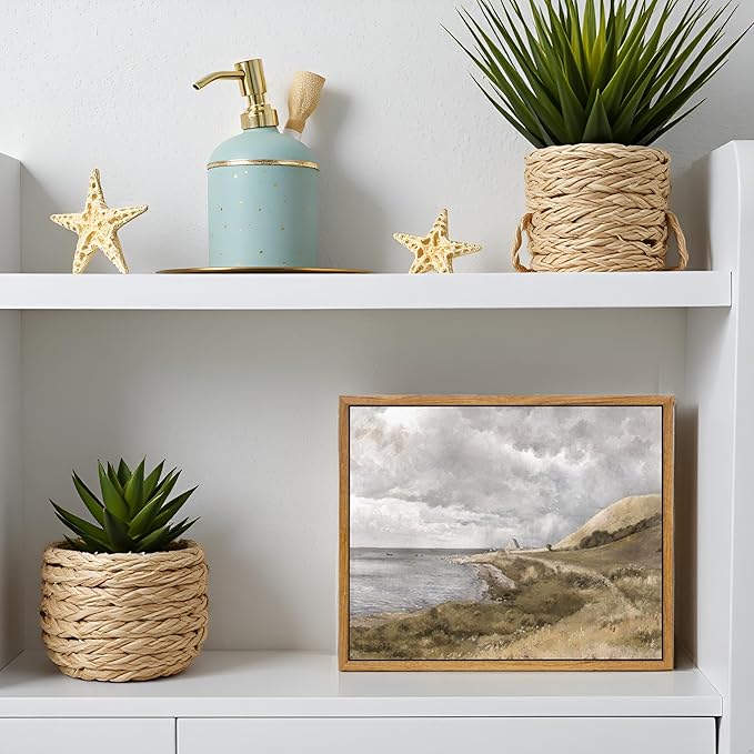 InSimSea Framed Canvas Wall Art Vintage Decor, Coastal Wall Art Danish Coast - Image 4