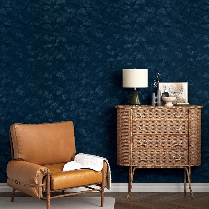 Wallercity Navy Blue Flocking Fabric Contact Paper - Image 5