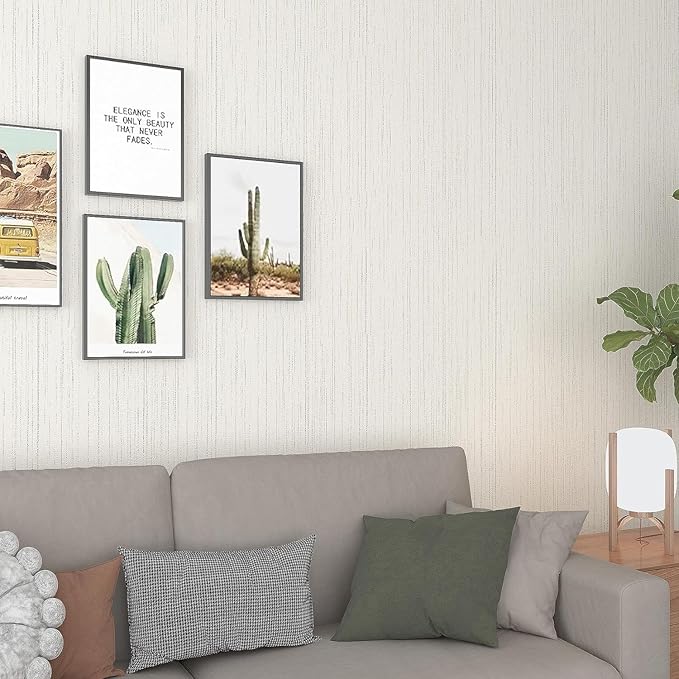 Livelynine 15.8X394 Tan Grasscloth Peel and Stick Wallpaper Textured Removable - Image 3