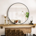VooBang Round Mirror 36" Black Wall Mounted Circle Mirrors Vanity Mirror - Image 4