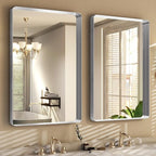 Easly Silver Bathroom Mirror for Wall, 30x22 Inch Rectangular Aluminum Alloy - Image 5
