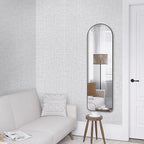 Grasscloth Peel and Stick Wallpaper, Light Grey Vintage Textured Faux Linen - Image 6