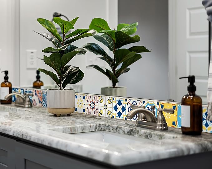 FLFK Wall Border Tile Stickers Peel and Stick Wallpaper Border - Image 3