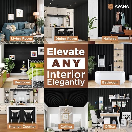 Avana Acoustic Wood Wall Panels – 47.2 X 12.6 Inch Black Oak Acoustic Panels 1 - Image 3