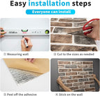 Art3d 10-Pack 52.5 Sq.Ft Faux Brick 3D Wall Panels Peel and Stick in Gray Brown - Image 6