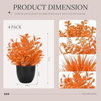 Der Rose Fall Fake Plants 4 Packs Artificial Plants Small Faux Plants Black - Image 3