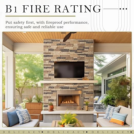 2 Pack Faux Stone Panels Interior 45.6''l x 11.8''h x 0.98''d Faux Siding - Image 3