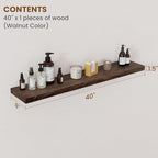 Floating Shelves for Wall Decor, 8 Inch Deep Rustic Solid Elm Wood Floating - Image 2