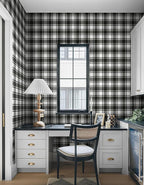 Guvana 17.7"x197" Black and White Peel and Stick Wallpaper Trellis Removable - Image 5