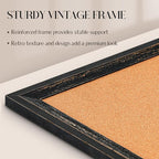 Cork Bulletin Board, Rustic Black Wooden Frame, Hanging Pin Board - Image 2