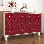 Wallercity Wine-Red Flocking Fabric Wallpaper Peel and Stick Soft Velvet - Image 2