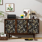 Laatse Boho Wallpaper Peel and Stick Dark Floral Wallpaper 17.5in x393in - Image 2