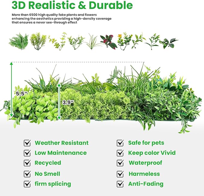 Artificial Grass Wall Panels for Indoor Outdoor, 3D Boxwood Panels - Image 9