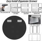 SCWF-GZ 24" Round Mirror Circle Wall Mounted Hanging or Against Wall Aluminum - Image 6