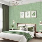 TANONE Contact Paper Peel and Stick, Grasscloth Green Wallpaper Self Adhesive - Image 4