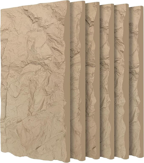 3D Faux Stone Wall Panels, Lightweight & Waterproof Accent Marble Rock Skin by Gahowlen
