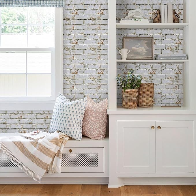 COMSTICKC 3D Faux Brick Wall Panels Peel and Stick, Small Size Self Adhesive - Image 2