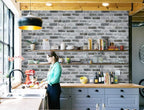 Guvana 17.3"×590" Brick Peel and Stick Wallpaper Grey Brick Contact Paper Self - Image 3