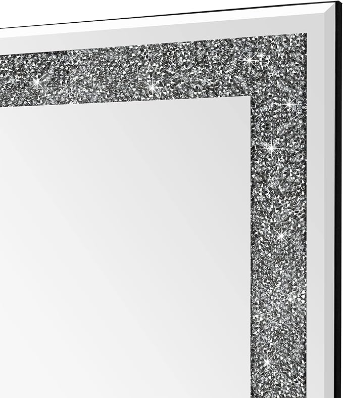 Ruomeng Wall Mirror Rectangular Crystal Crush Diamond Mirror - Image 6