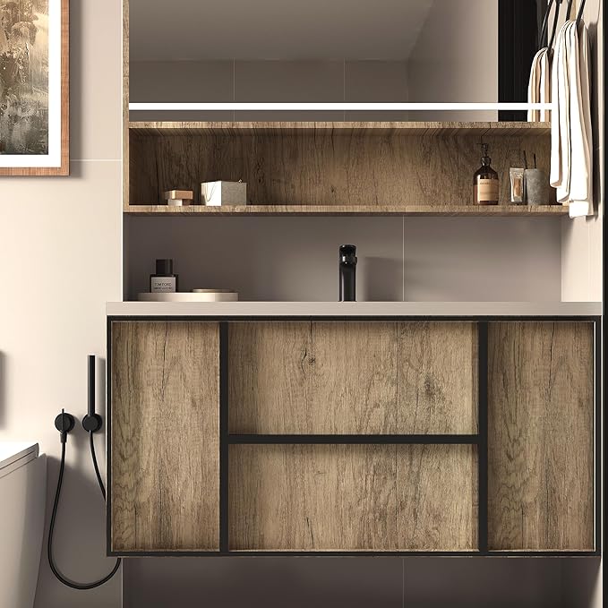 Brown Wood Contact Paper for Cabinets Drawers Wood Grain Vinyl Wrap 3D Wood - Image 6