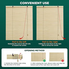 Bamboo Roller Blinds Shades, Outdoor Bamboo Roll Up, Vertical Lifting, - Image 5