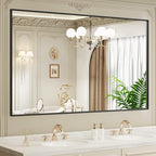 LOAAO Black Bathroom Mirror 60"X36" by LOAAO