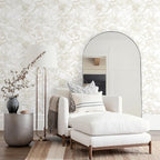 Ismoon Large Floral Peel and Stick Wallpaper Boho Beige/Coffee Contact Paper - Image 3