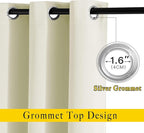 NICETOWN Room Darkening Beige Curtain 84 inch Length - Image 3