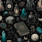 FLFK Black Wallpaper Peel and Stick Dark Witchy Wallpaper 16" x 384" Crystal by FLFK