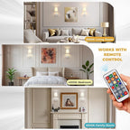DORESshop Battery Operated Wall Sconce Set of 2, 7 Color Wireless Wall Light - Image 6