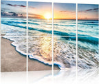 YPY Art Acoustic Panels Self Adhesive: Beach Wall Art Sound Proof Panel by YPY