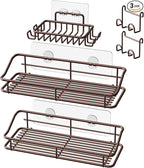 Nieifi Shower Caddy Shelf with Hooks Storage Rack Organizer Adhesive Stainless by Nieifi
