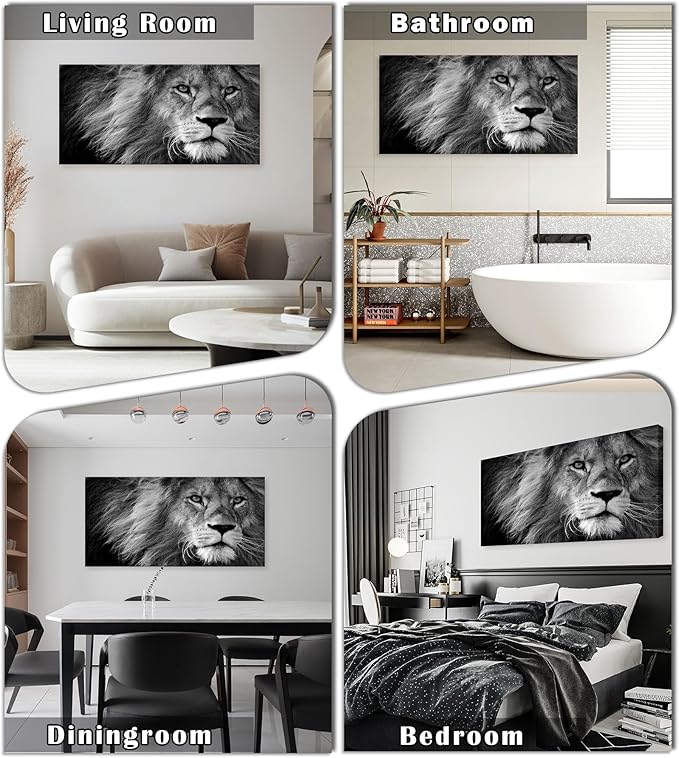 Baisuart D0198 Modern Giclee Canvas Prints Wall Art Stretched Artwork Black and - Image 2