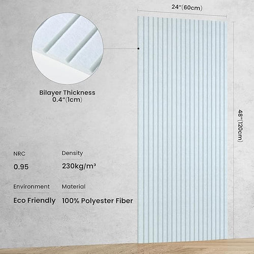 5 Pack Acoustic Panels, 47.2 x 23.6 x 0.35 Inch Sound Proof Panels - Image 2