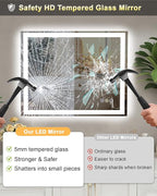 60x36 LED Bathroom Mirror with Lights, Super Bright Front & Backlit Vanity - Image 5