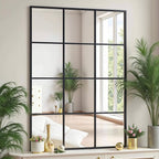 Dewfig Rectangle Window Mirror Wall Mounted, Large Black Mirrors - Image 4