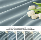 MIULEE Slate Blue Back Tab Blackout Curtains 72 Inches Long 2 Panels Set - Image 8
