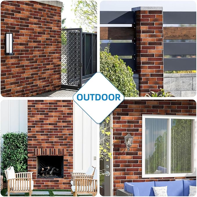 Red Faux Brick Wall Tiles, 3D Thin Brick Veneers - Image 8