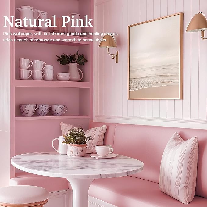 Dimoon 17.7''x236'' Peel and Stick Wallpaper Pink Contact Paper - Image 7