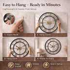 Pytha Sight 24 Inch Large Oversized Farmhouse Modern Decorative Wall Clock - Image 8