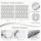 Peel and Stick Wallpaper Grey and White Damask Wallpaper - Image 7
