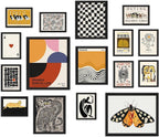 ANERZA 16 PCS Framed Eclectic Wall Art Decor, Modern Maximalist Wall Prints by ANERZA